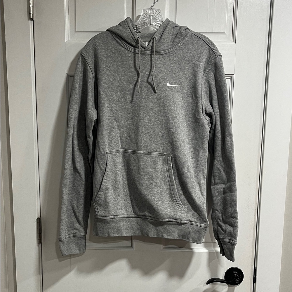 Nike Gray Pullover Hoodie with White Swoosh